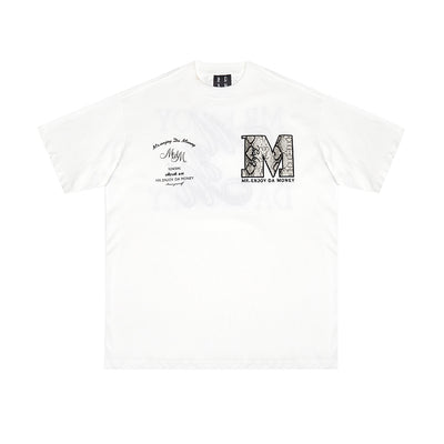 MEDM Leopard-Print Snake-Print Leather Embroidery Tee