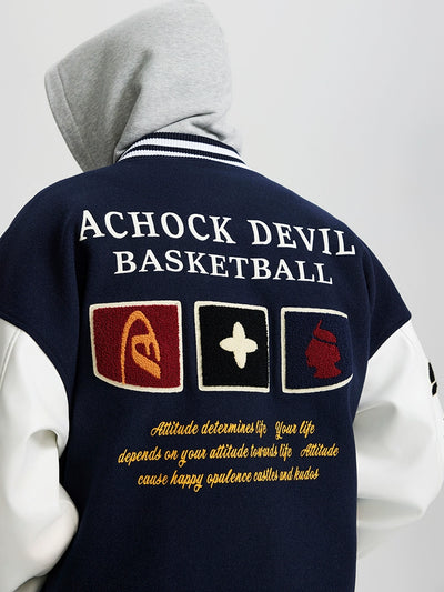 Achock Flocked Baseball Jacket