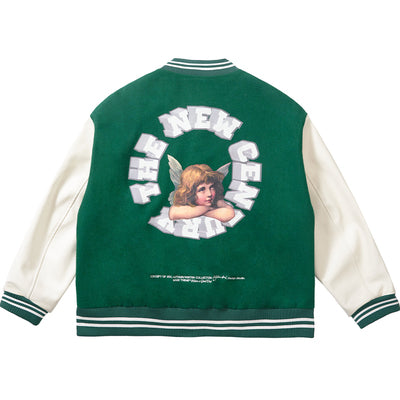 Harsh and Cruel 3D Ring Circular LOGO Angel Varsity Jacket | Face 3 Face