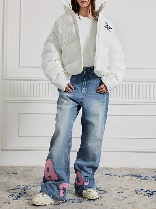 Achock Heavy Embroidered Micro Flare Denim Jeans | Face 3 Face