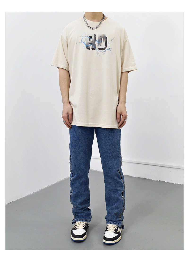 F3F Select Zipper Design Slim Denim Jeans