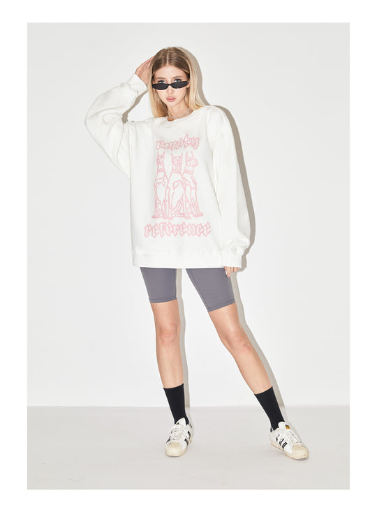 EMPTY REFERENCE Neon Doberman Dog Print Sweatshirts