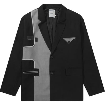 Harsh and Cruel Deconstructed Reversal Stitching Contrast Suit Jacket