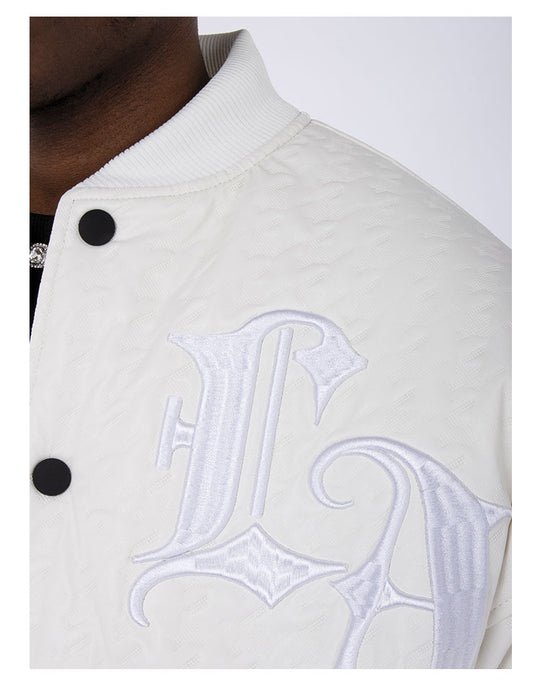 Gothic Word Quilted Varsity Jacket