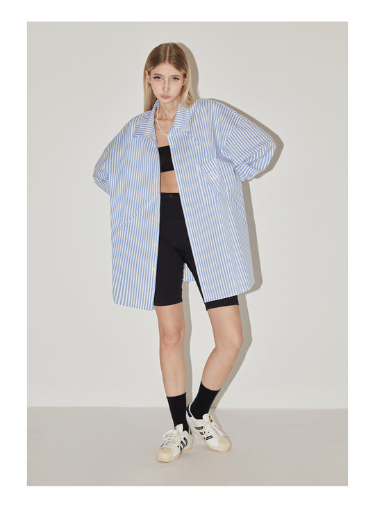 EMPTY REFERENCE Stripes Structured Long Sleeved Shirt