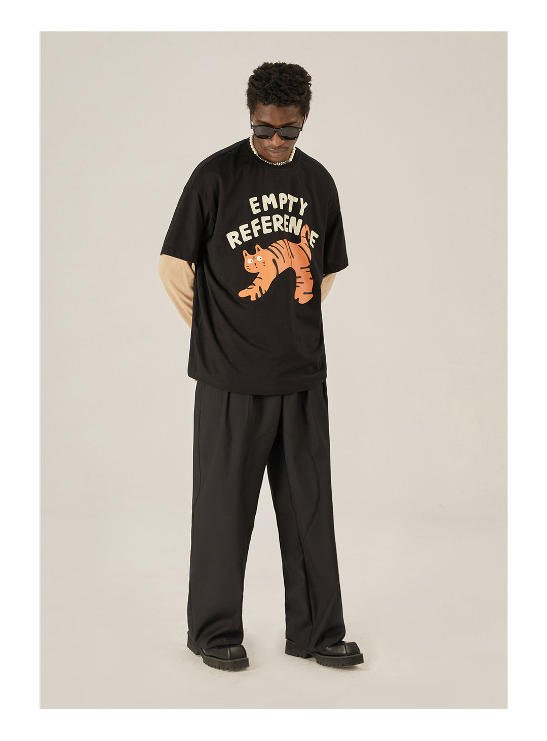EMPTY REFERENCE Cute Tiger Print Tee