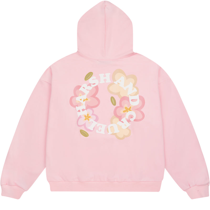 Harsh and Cruel Handpainted Flowers Ring Printed Hoodie