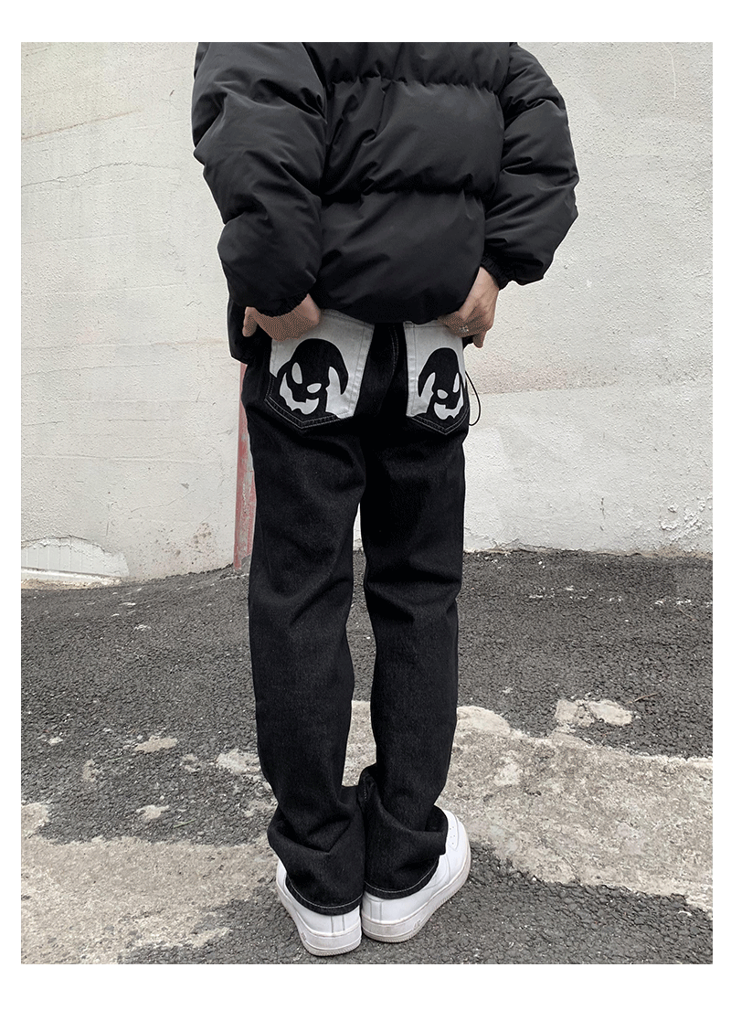 Sanskrit Printed Denim Jeans