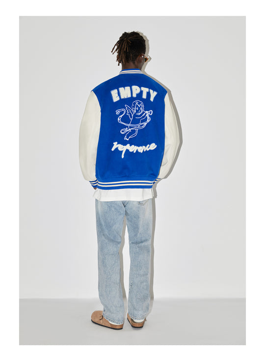 EMPTY REFERENCE Angel Logo Embroidered Baseball Jacket