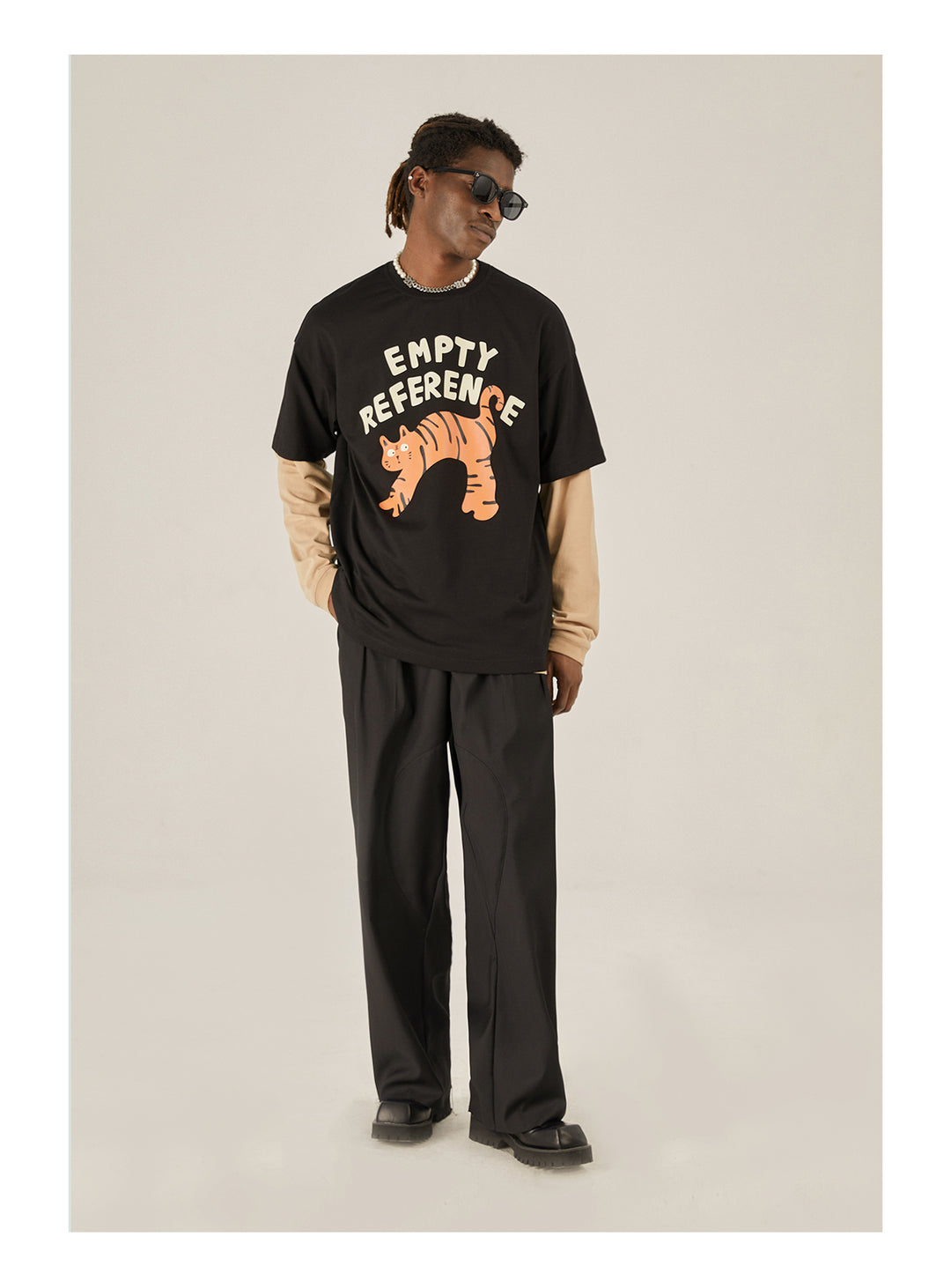 EMPTY REFERENCE Cute Tiger Print Tee