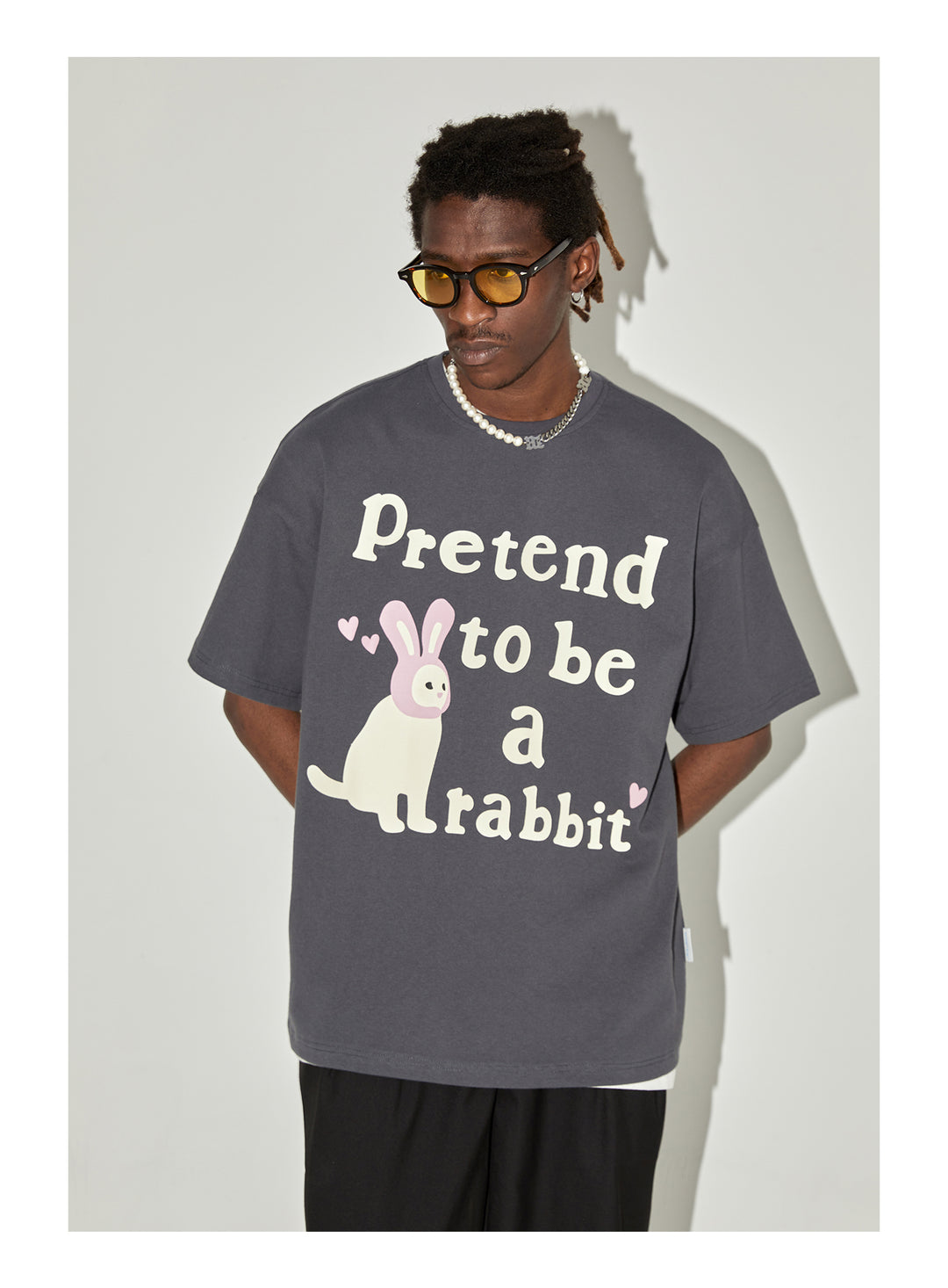 EMPTY REFERENCE Rabbit Kitten Print Tee