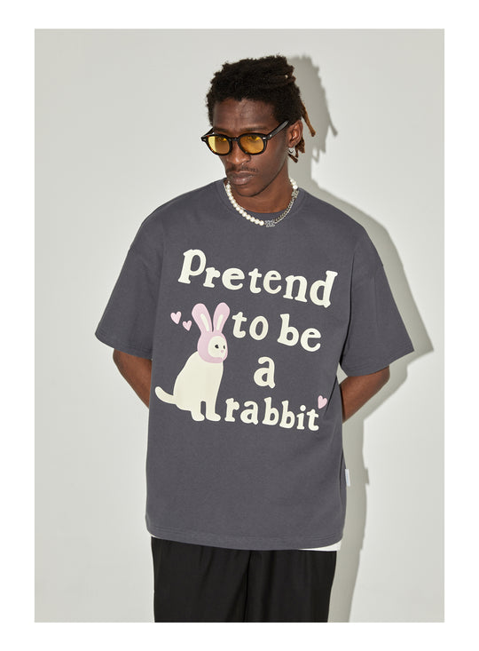 EMPTY REFERENCE Rabbit Kitten Print Tee