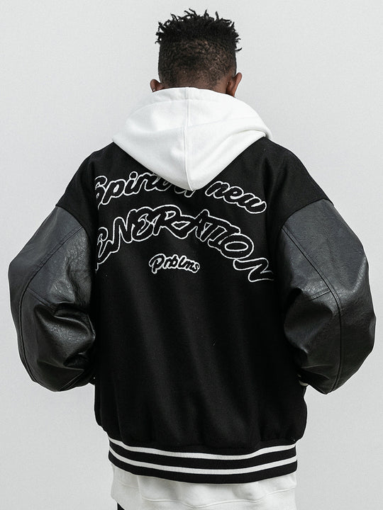 PRBLMS Three-Dimensional Embroidery Varsity Jacket | Face 3 Face
