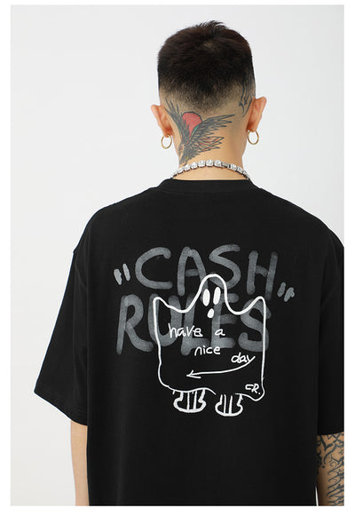 Cashrules Small Ghost Printed Tee