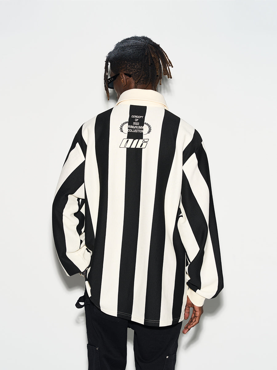 Harsh and Cruel Striped Logo L/S Jersey Shirt