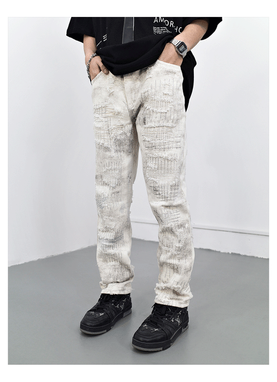 F3F Select Distressed White Denim Jeans