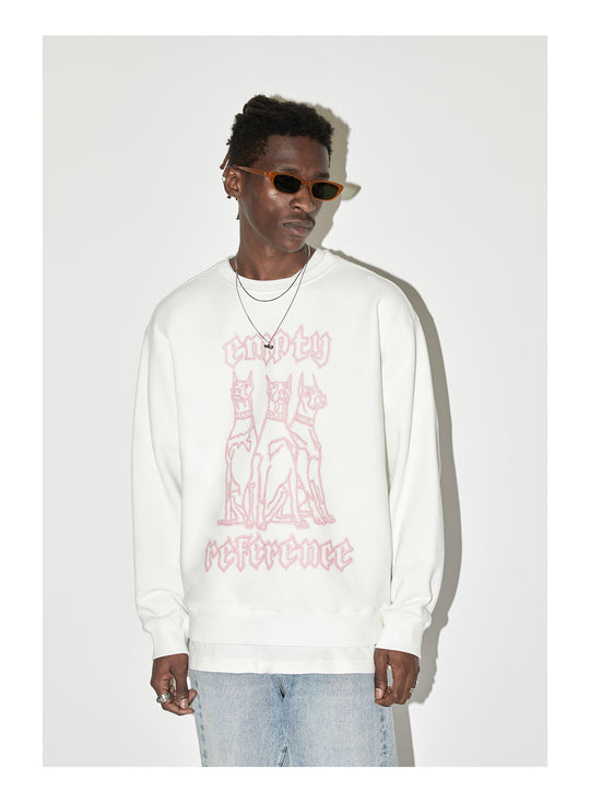 EMPTY REFERENCE Neon Doberman Dog Print Sweatshirts