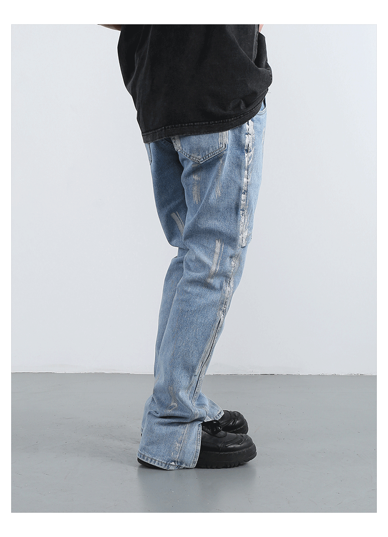 F3F Select Splash Ink Micro Flare Denim Jeans