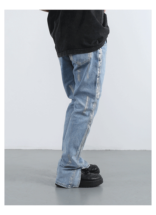 F3F Select Splash Ink Micro Flare Denim Jeans
