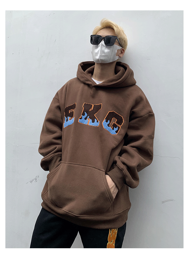 EKG Flame Letters Hoodie