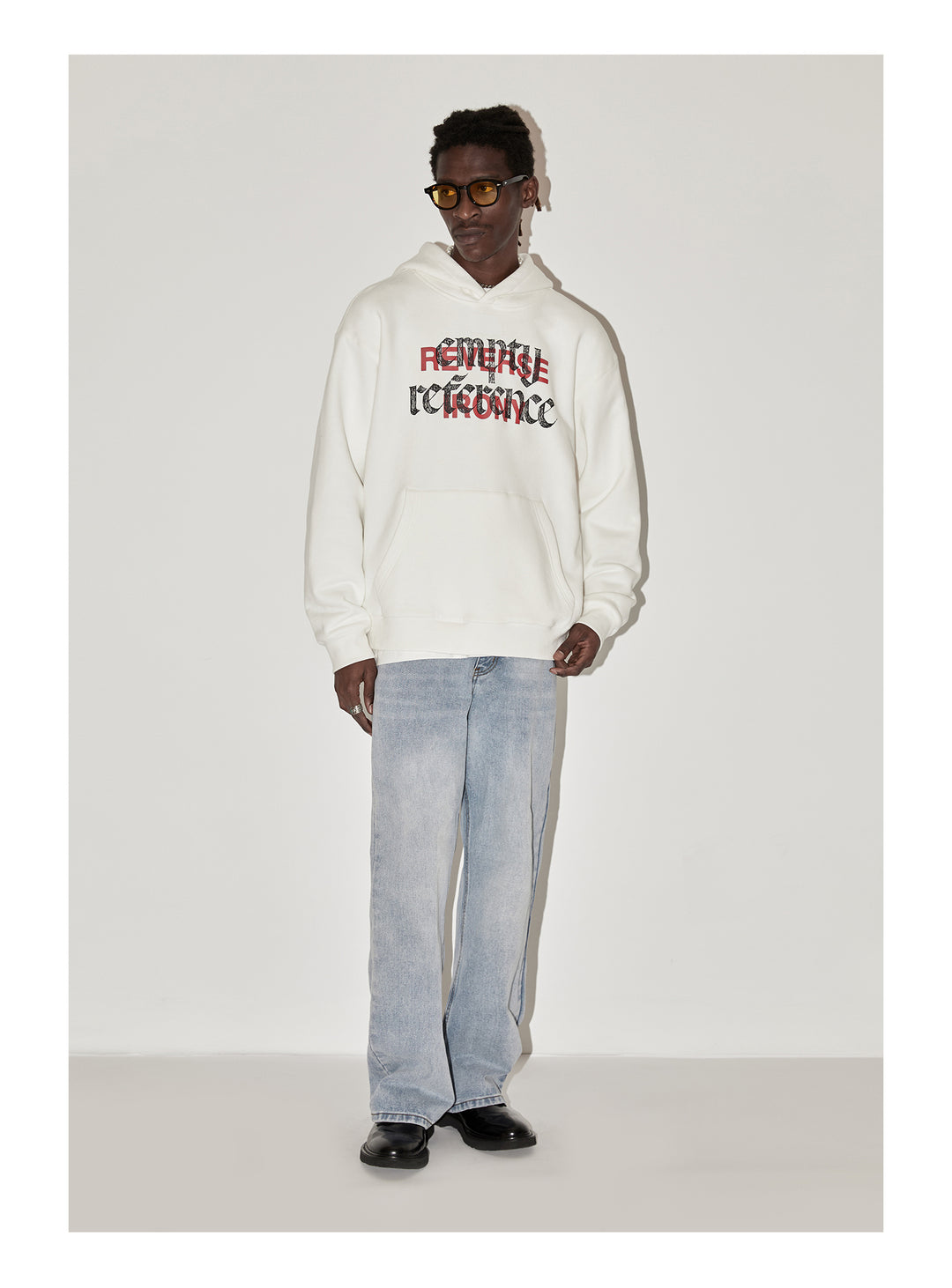 EMPTY REFERENCE Ghosting Logo Print Hoodie
