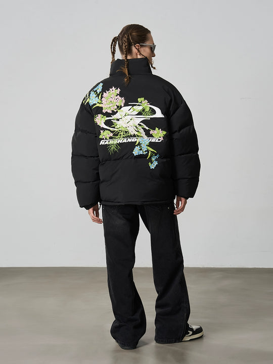Harsh and Cruel Floral Embroidery Down Jacket