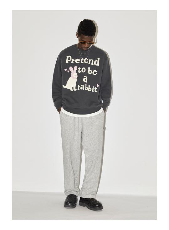 EMPTY REFERENCE Rabbit Kitten Print Sweatshirts