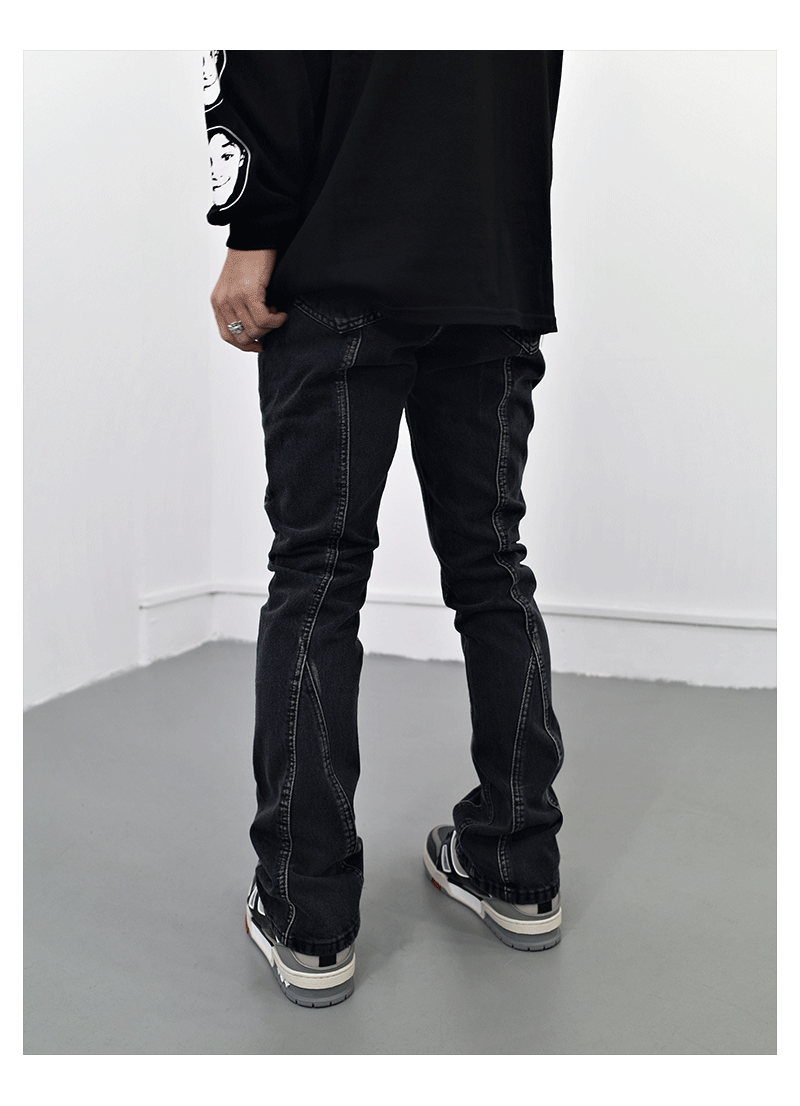 F3F Select Vintage Washed Micro Flare Denim Jeans