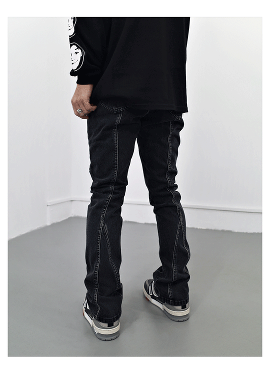 F3F Select Vintage Washed Micro Flare Denim Jeans