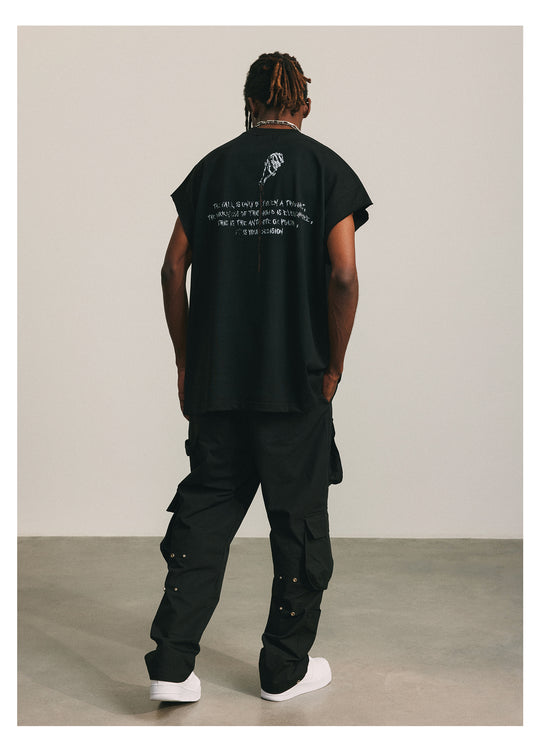 ANTIDOTE Skeleton Print Sleeveless Tee