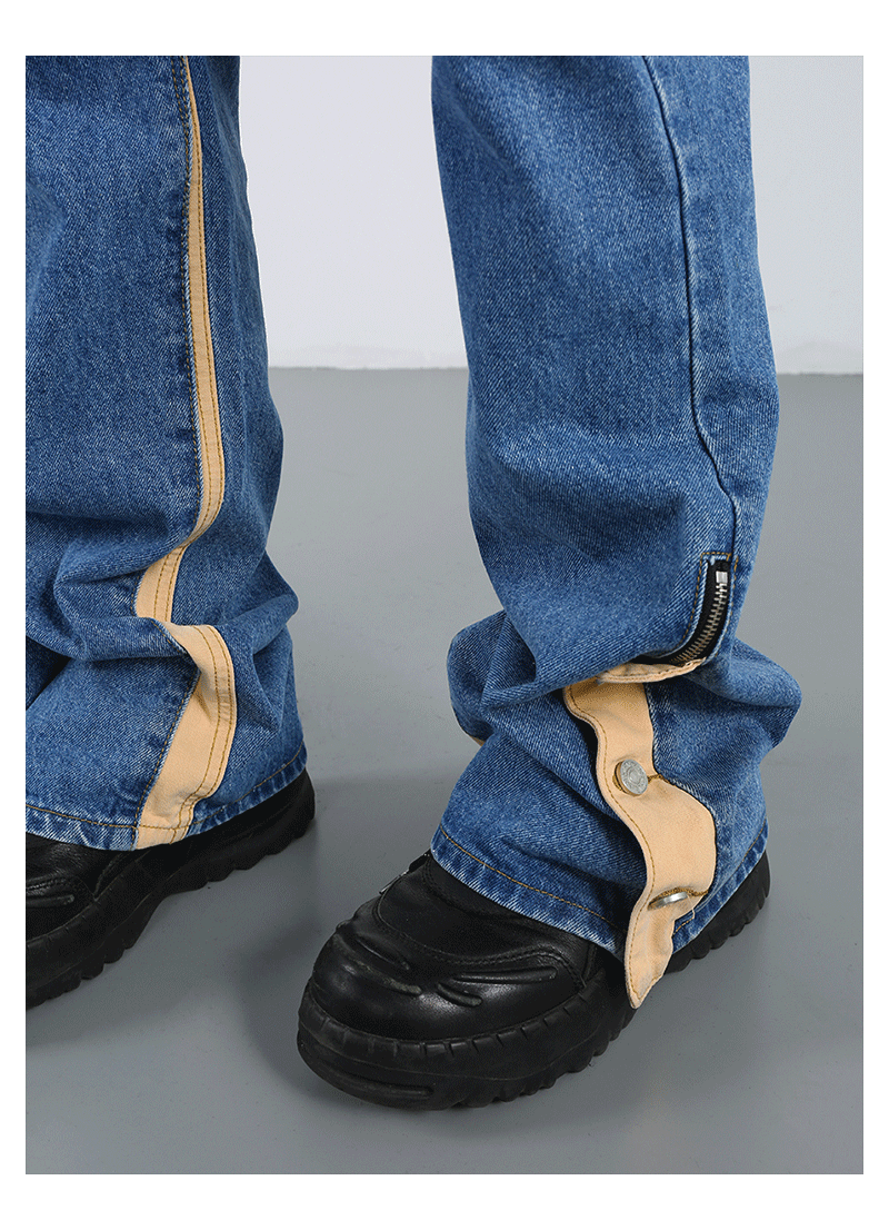 F3F Select Deconstruction Splicing Micro Flare Denim Jeans