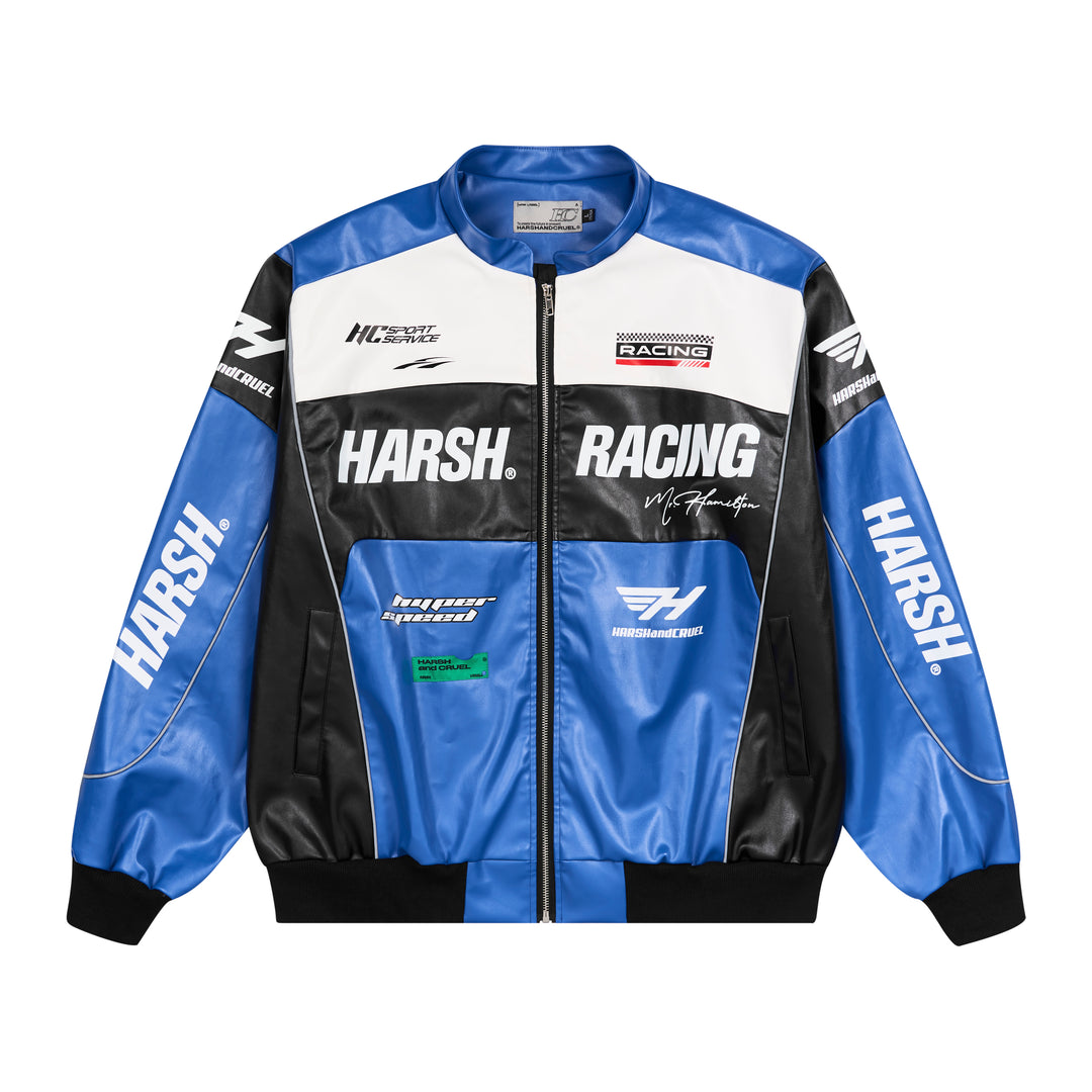 The Harsh and Cruel Biker Stand Up Collar Racing Suit Faux Leather Jacket is a stylish biker-inspired jacket available in black, green, blue, and red colors. It features a stand-up collar, racing suit-inspired design, and is made of faux leather material. The jacket is offered in sizes S through XXL and is priced at $145. Additional details on the product's features and construction are not provided in the given information.