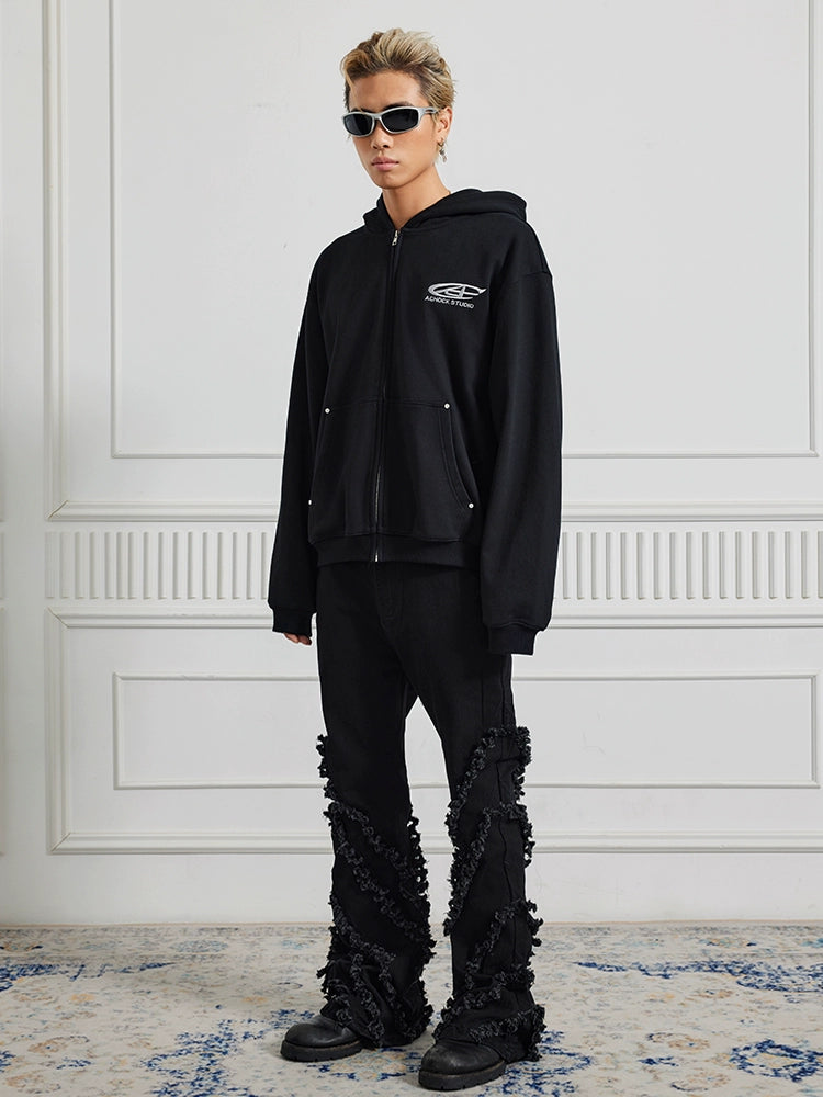 Achock Heavyweight Fringe Micro Flare Denim Jeans | Face 3 Face