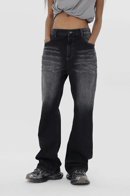 JHYQ Scratched Denim Jeans