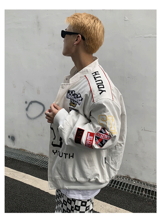 SY Embroidered Motorcycle Racing Jacket