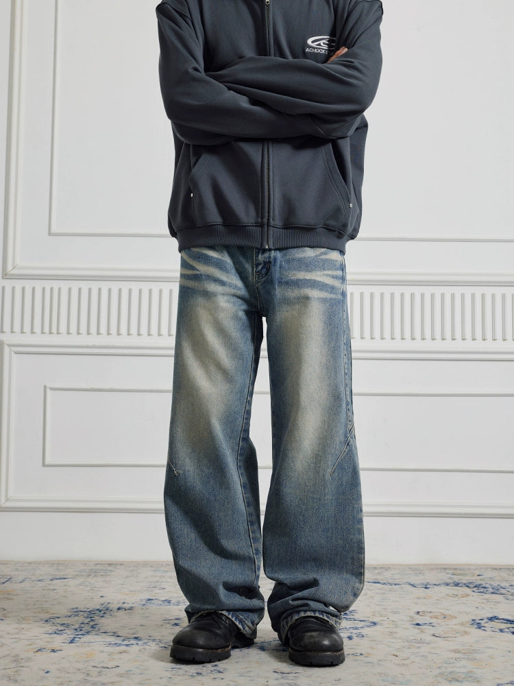 Achock  Washed Straight Wide Leg Denim Jeans | Face 3 Face