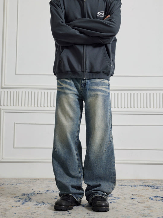 Achock  Washed Straight Wide Leg Denim Jeans | Face 3 Face