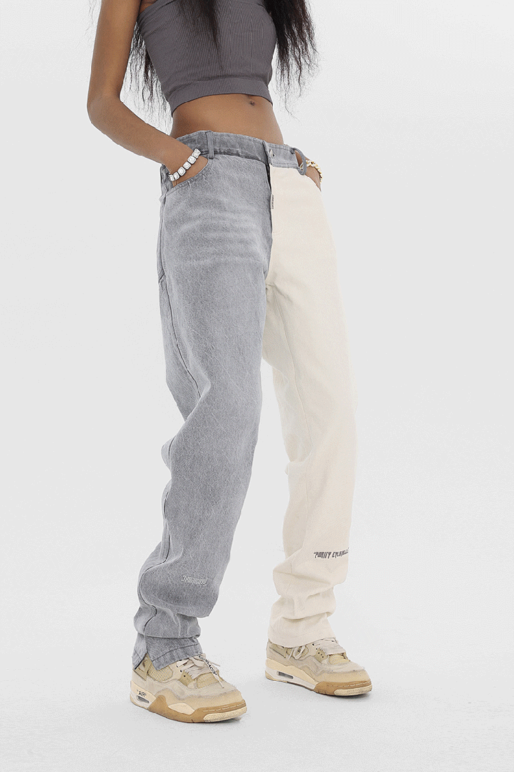 JHYQ Color Combination Embroidered Denim Jeans