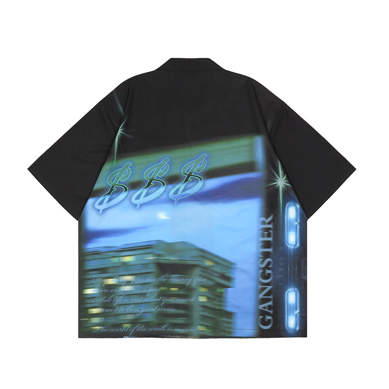 Thug Life Print Short Sleeved Shirt