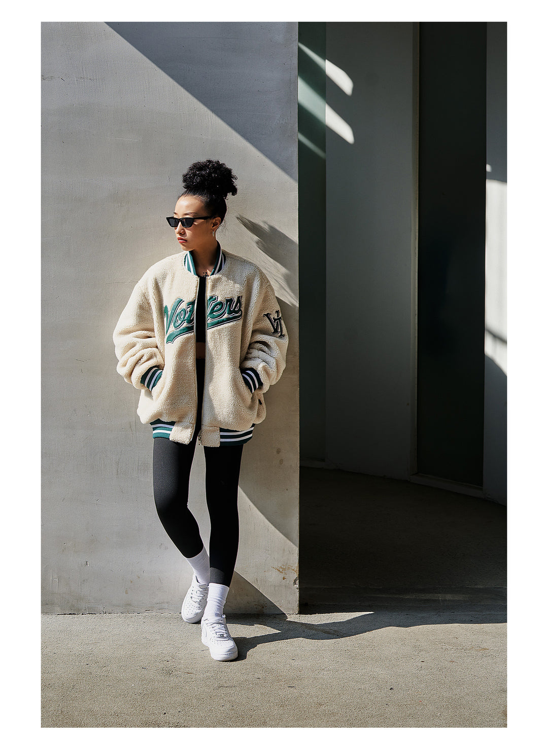 VOTE Logo Sherpa Fleece Baseball Jacket