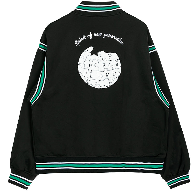 PRBLMS Earth Puzzle Baseball Jacket | Face 3 Face