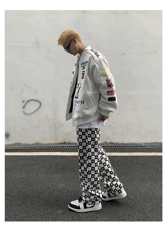 SY Embroidered Motorcycle Racing Jacket