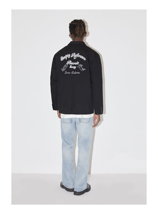EMPTY REFERENCE Little Angel Logo Embroidered Suit Jacket
