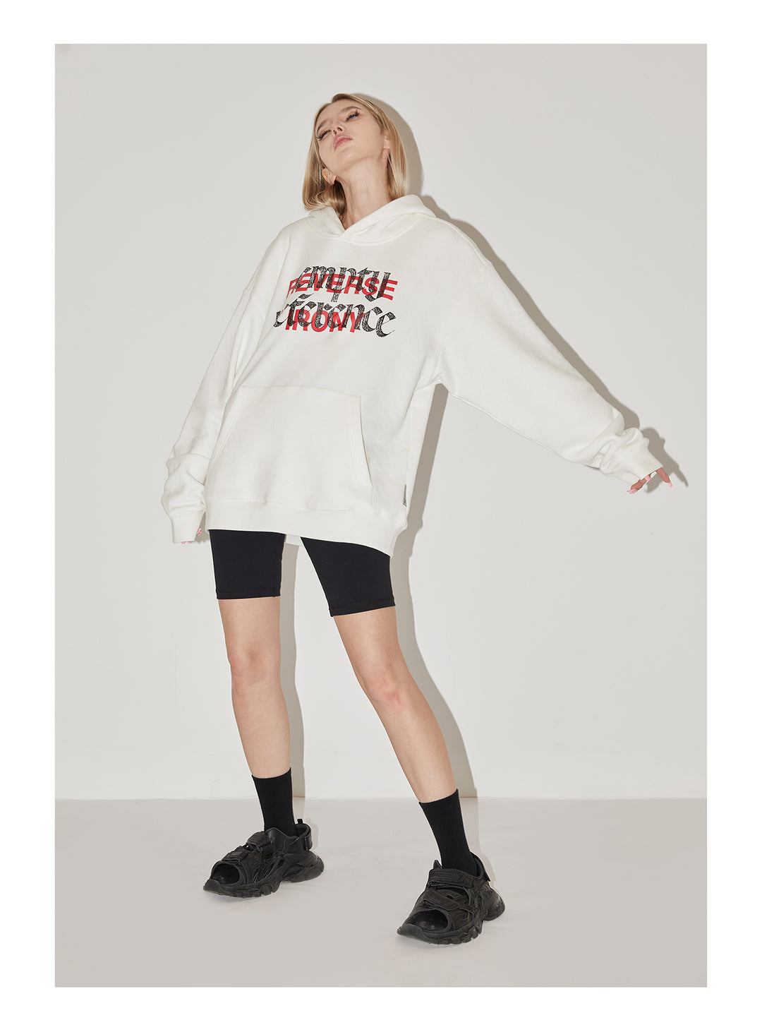EMPTY REFERENCE Ghosting Logo Print Hoodie