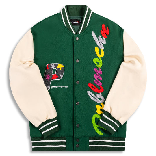 PRBLMS Rainbow LOGO Embroidered Varsity Jacket | Face 3 Face
