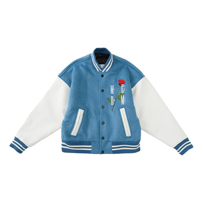 MEDM Rose Embroidery Varsity Jacket | Face 3 Face