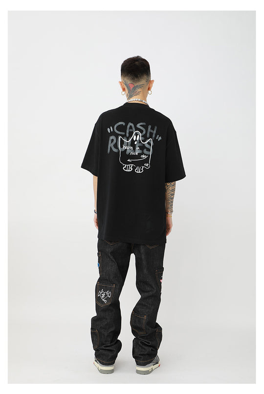 Cashrules Small Ghost Printed Tee