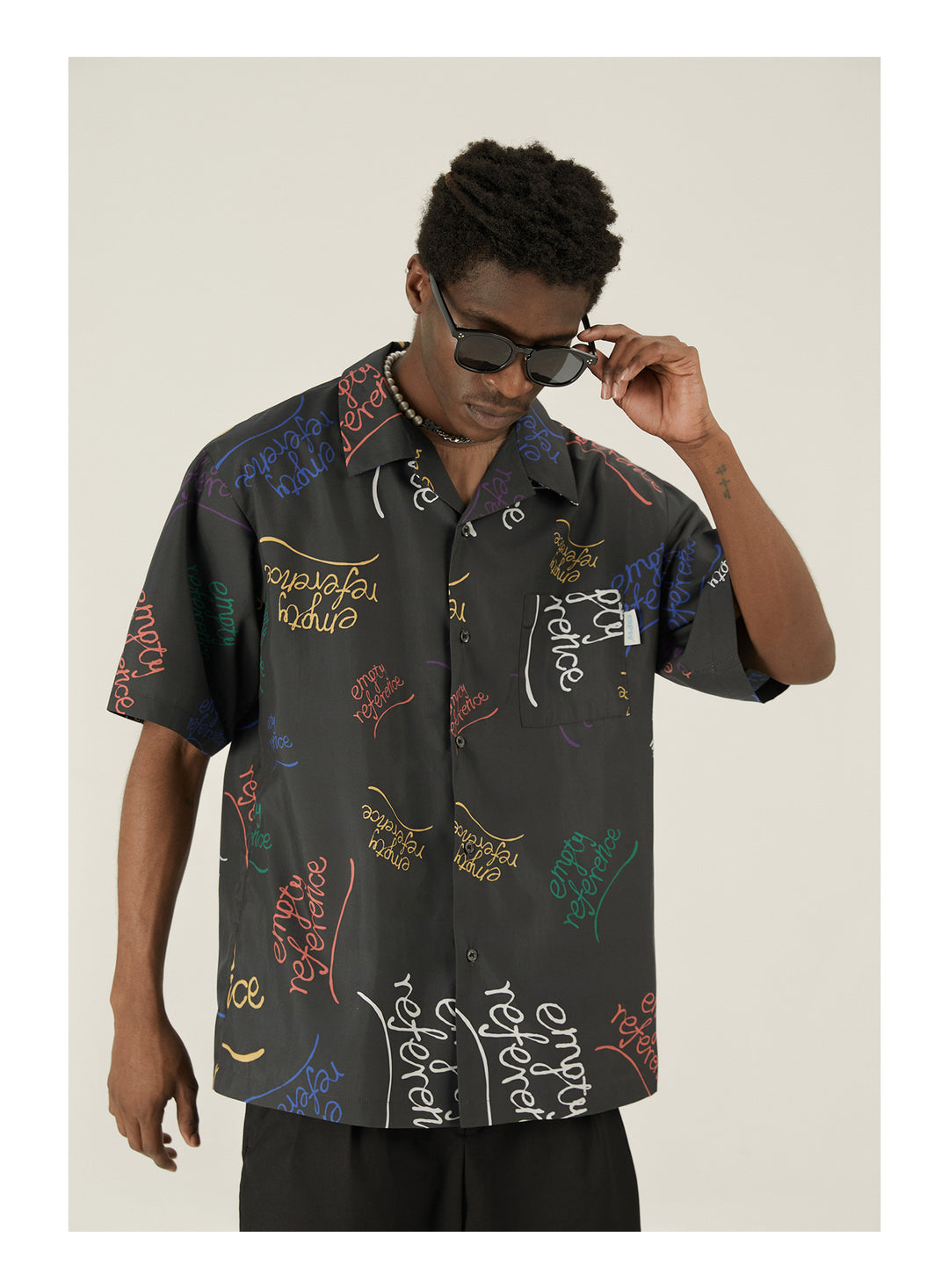 EMPTY REFERENCE Colorful Logo  Short Sleeve Shirt