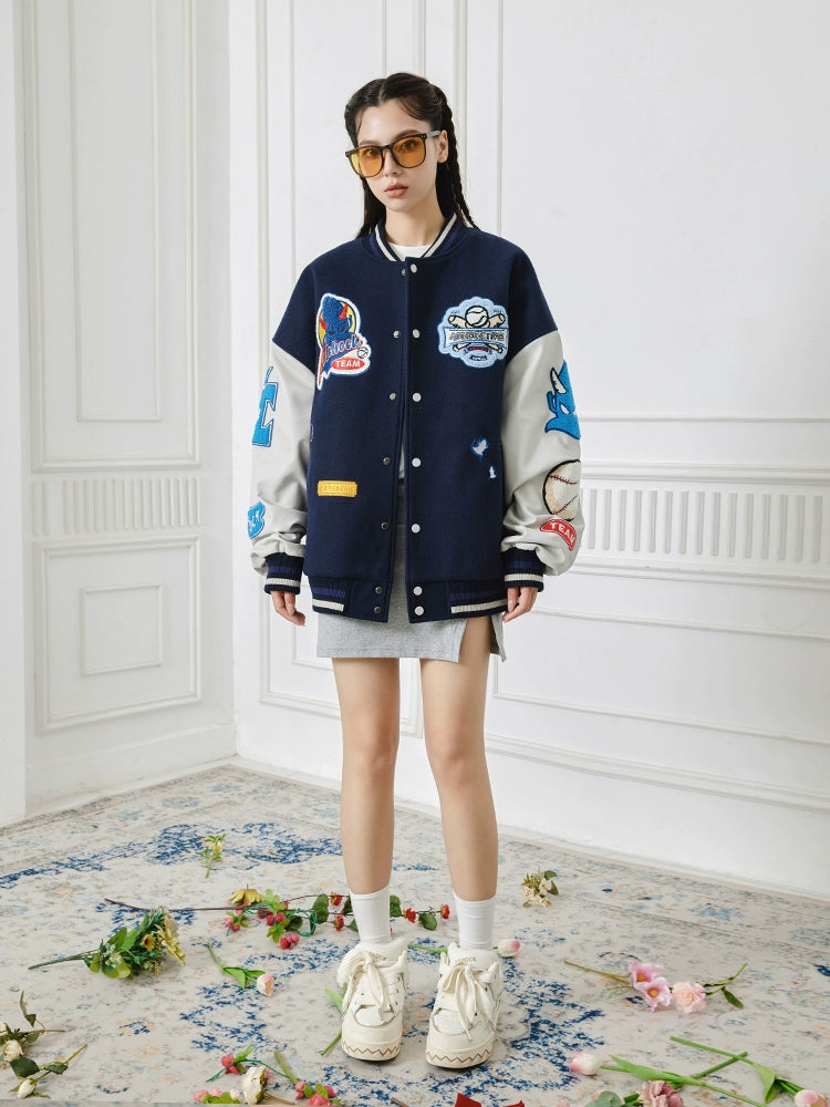 Baseball Jacket | Achock Fun Embroidery Baseball Jacket | Face 3 Face