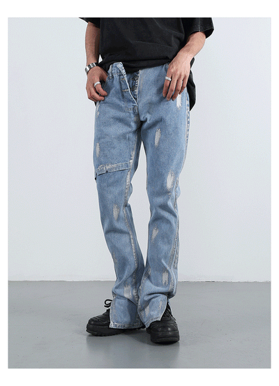 F3F Select Splash Ink Micro Flare Denim Jeans